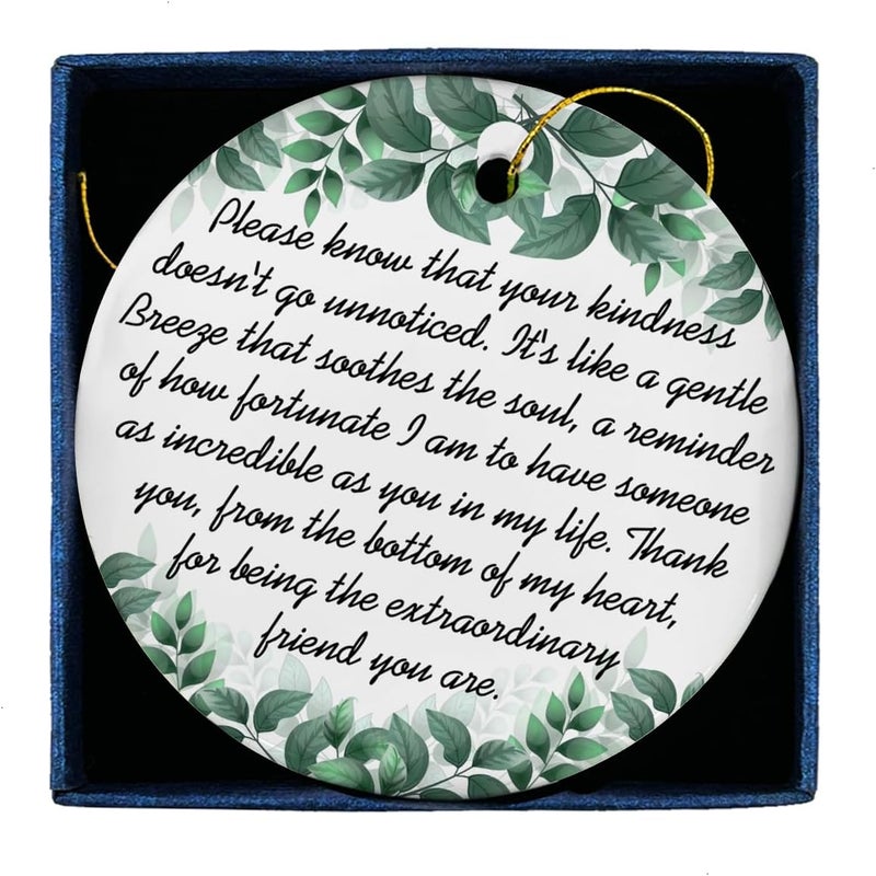 ZOSAN Friendship Ceramic Ornament, Thank You Appreciation Gifts for Friends Hanging Ornament - Image 1